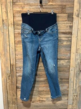 GAP Cigarette Maternity Medium Blue Stretch Panel Jeans - size 30/10
